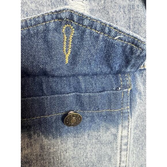 Denim Jean Jacket Women's Unbranded Size XL Patches Ribbon Details - Picture 5 of 10